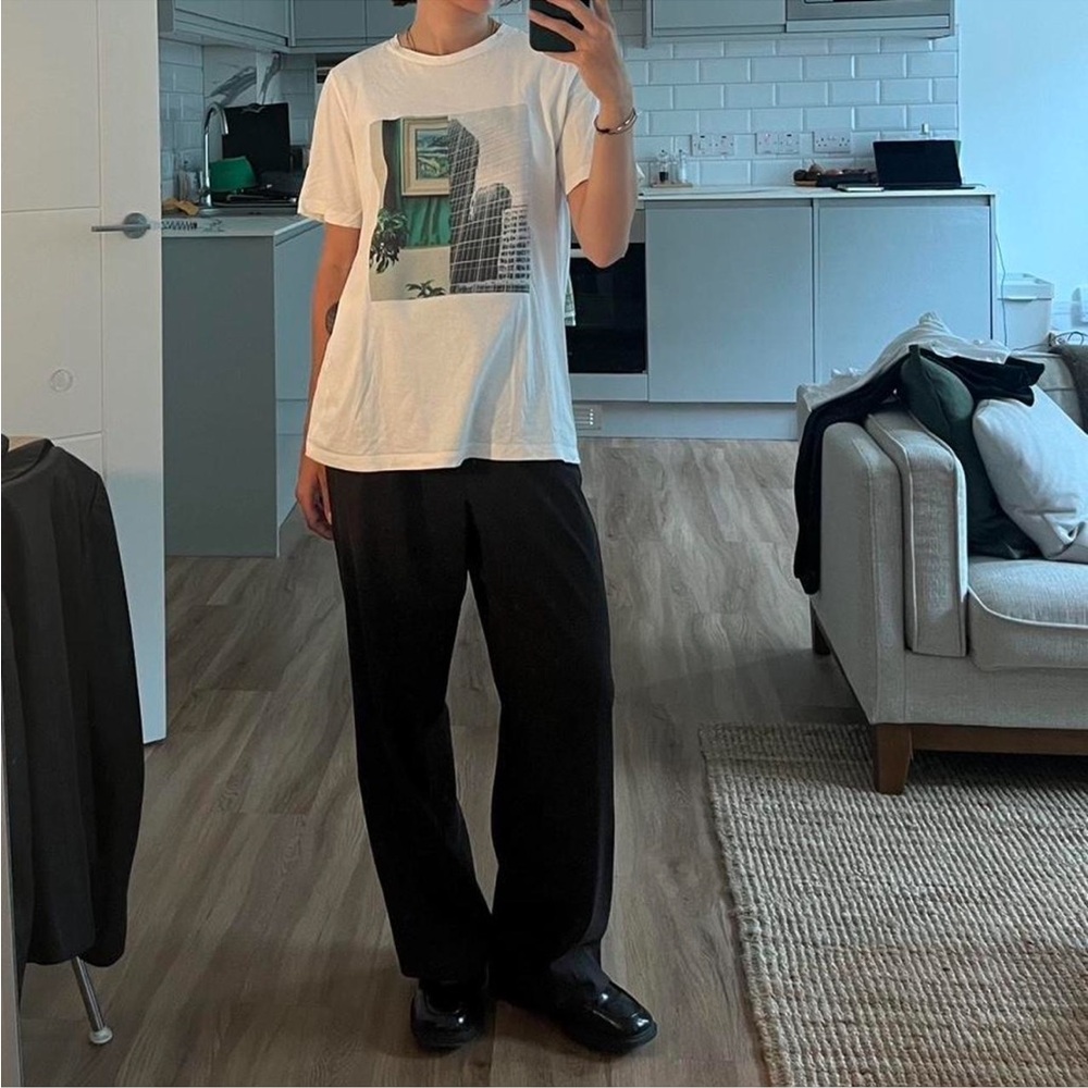 Samsoe samsoe printed white tee shirt